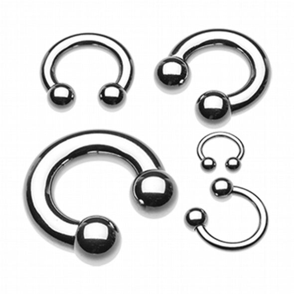 Basic Steel Horseshoe Circular Barbell-WildKlass Jewelry