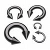 Colorline PVD Basic Spike Top Horseshoe Circular Barbell 18g 16g 14g-WildKlass Jewelry