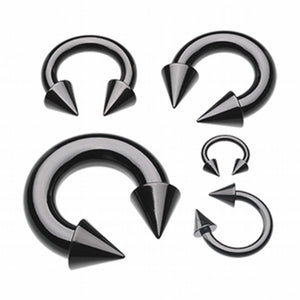 Colorline PVD Basic Spike Top Horseshoe Circular Barbell-WildKlass Jewelry