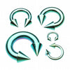 Colorline PVD Basic Spike Top Horseshoe Circular Barbell 18g 16g 14g-WildKlass Jewelry