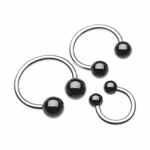 Colorline PVD Ball Ends Steel Horseshoe Circular Barbell-WildKlass Jewelry