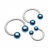Colorline PVD Ball Ends Steel Horseshoe Circular Barbell-WildKlass Jewelry