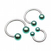 Colorline PVD Ball Ends Steel Horseshoe Circular Barbell-WildKlass Jewelry