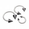Colorline PVD Spike Ends Steel Horseshoe Circular Barbell-WildKlass Jewelry