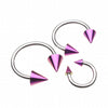 Colorline PVD Spike Ends Steel Horseshoe Circular Barbell-WildKlass Jewelry