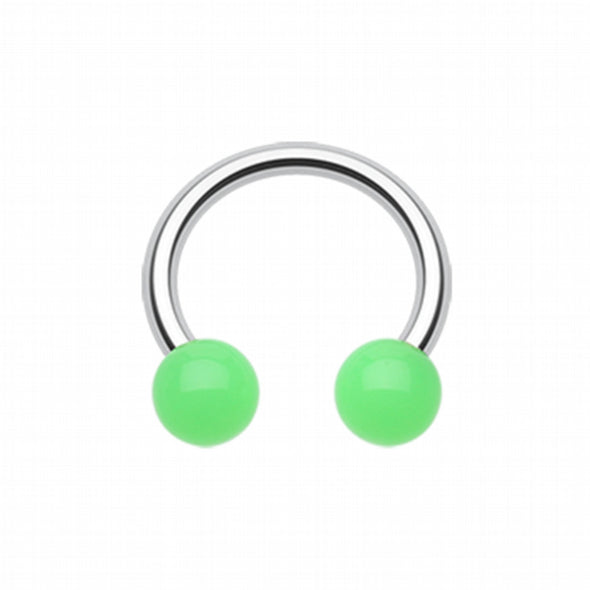 Neon UV Acrylic Horseshoe Circular Barbell-WildKlass Jewelry