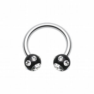 Aurora Gem Ball Acrylic Horseshoe Circular Barbell-WildKlass Jewelry