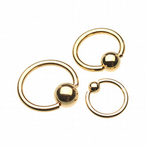 Gold Plated Basic Captive Bead Ring-WildKlass Jewelry