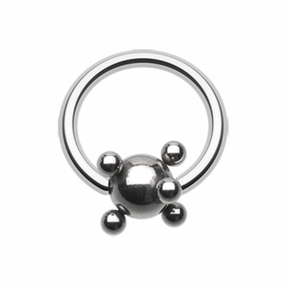 Studded Ball Steel Captive Bead Ring-WildKlass Jewelry