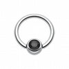 Gem Ball Steel Captive Bead Ring-WildKlass Jewelry