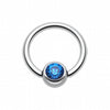 Gem Ball Steel Captive Bead Ring-WildKlass Jewelry