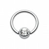 Gem Ball Steel Captive Bead Ring-WildKlass Jewelry