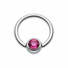 Gem Ball Steel Captive Bead Ring-WildKlass Jewelry