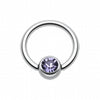 Gem Ball Steel Captive Bead Ring-WildKlass Jewelry