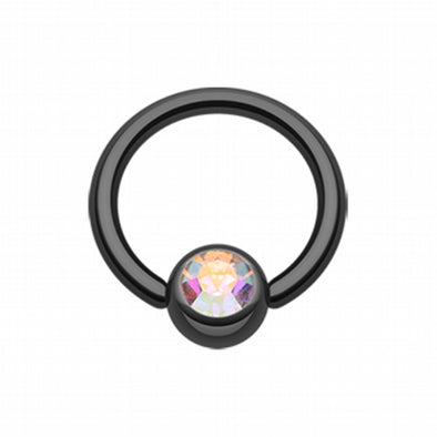Colorline PVD Gem Ball Captive Bead Ring-WildKlass Jewelry