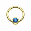 Gold Plated Gem Ball Captive Bead Ring-WildKlass Jewelry