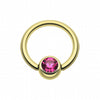 Gold Plated Gem Ball Captive Bead Ring-WildKlass Jewelry