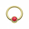 Gold Plated Gem Ball Captive Bead Ring-WildKlass Jewelry
