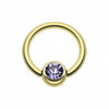 Gold Plated Gem Ball Captive Bead Ring-WildKlass Jewelry
