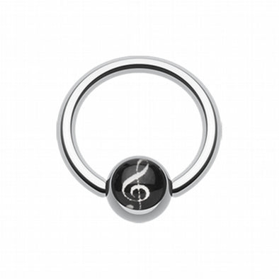 G-Clef Logo Ball Captive Bead Ring-WildKlass Jewelry