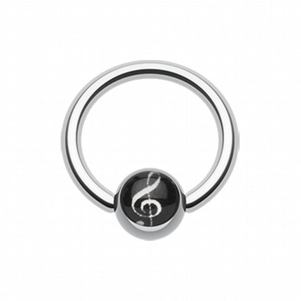 G-Clef Logo Ball Captive Bead Ring-WildKlass Jewelry