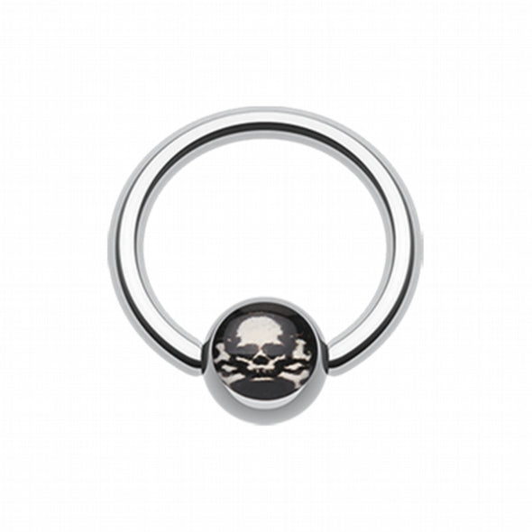 Pirate Skull Logo Ball Captive Bead Ring-WildKlass Jewelry