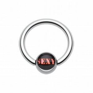 Sexy Pink Logo Ball Captive Bead Ring-WildKlass Jewelry