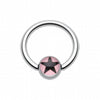 Vivid Star Logo Ball Captive Bead Ring-WildKlass Jewelry