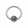 Zebra Stripe Logo Ball Captive Bead Ring-WildKlass Jewelry