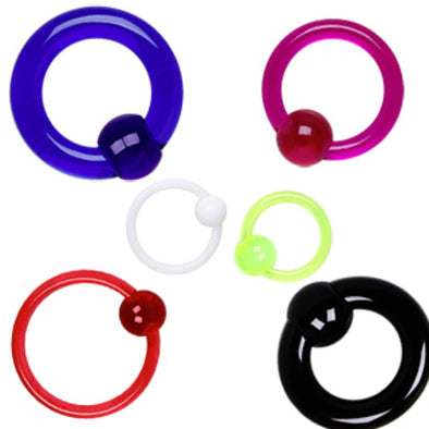 UV Coated Acrylic Captive Bead Ring with Dimple Ball-WildKlass Jewelry