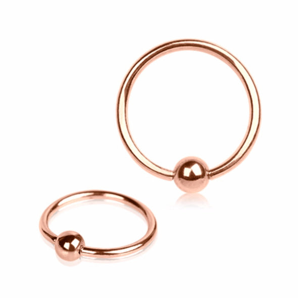 Rose-Gold Plated Captive Bead Ring-WildKlass Jewelry