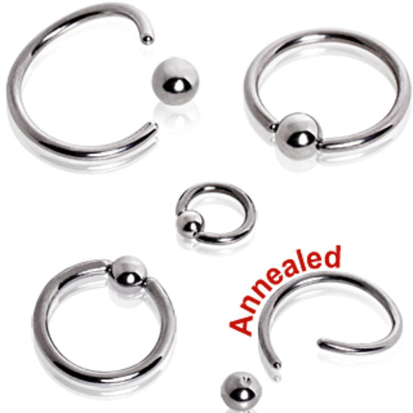 316L Surgical Steel Annealed Captive Bead Ring-WildKlass Jewelry