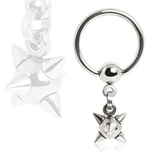 316L Surgical Steel Captive Bead Ring with Mace Ball-WildKlass Jewelry