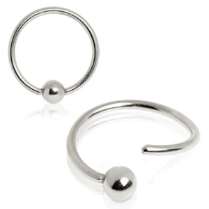 316L Surgical Steel One Side Fixed Captive Bead Ring-WildKlass Jewelry