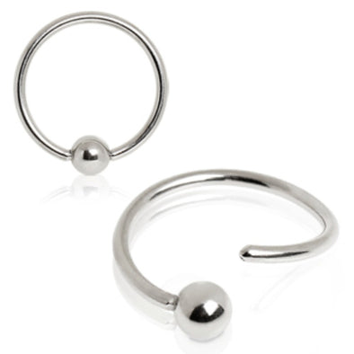 316L Surgical Steel One Side Fixed Captive Bead Ring-WildKlass Jewelry