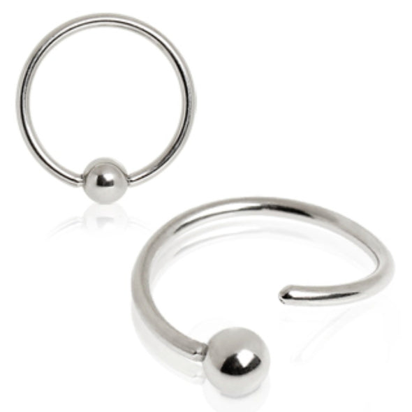 316L Surgical Steel One Side Fixed Captive Bead Ring-WildKlass Jewelry