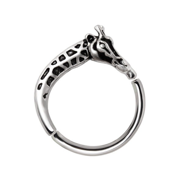 316L Stainless Steel Giraffe Silver Plated Seamless Ring / Cartilage Earring-WildKlass Jewelry