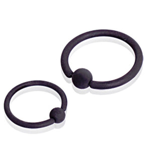 Black Matte Finish Captive Bead Ring-WildKlass Jewelry