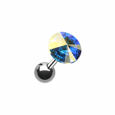 Pointy Faceted Crystal Cartilage Tragus Earring-WildKlass Jewelry