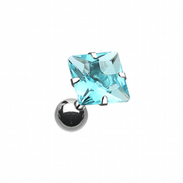 Square Gem Crystal Cartilage Tragus Earring-WildKlass Jewelry
