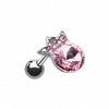 Mini Crown Topped Gem Cartilage Tragus Earring-WildKlass Jewelry
