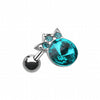 Mini Crown Topped Gem Cartilage Tragus Earring-WildKlass Jewelry