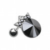 Crown Topped Gem Cartilage Tragus Earring-WildKlass Jewelry
