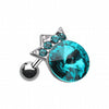 Crown Topped Gem Cartilage Tragus Earring-WildKlass Jewelry