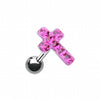 Cross Multi-Sprinkle Dot Multi-Gem Cartilage Tragus Earring-WildKlass Jewelry
