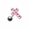 Cross Multi-Sprinkle Dot Multi-Gem Cartilage Tragus Earring-WildKlass Jewelry