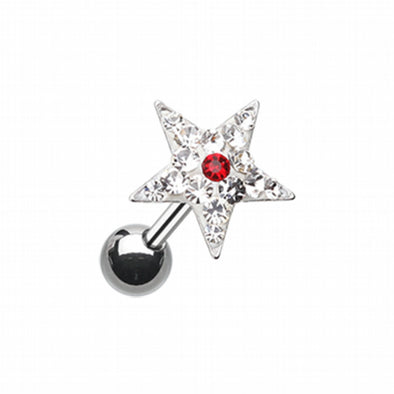Star Point Multi-Sprinkle Dot Multi-Gem Cartilage Tragus Earring-WildKlass Jewelry