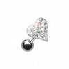 Dainty Heart Multi-Sprinkle Dot Multi-Gem Cartilage Tragus Earring-WildKlass Jewelry