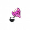Dainty Heart Multi-Sprinkle Dot Multi-Gem Cartilage Tragus Earring-WildKlass Jewelry