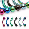 Titanium IP Over 316L Surgical Stainless Steel Curved WildKlass Barbell (Sold by Piece)-WildKlass Jewelry